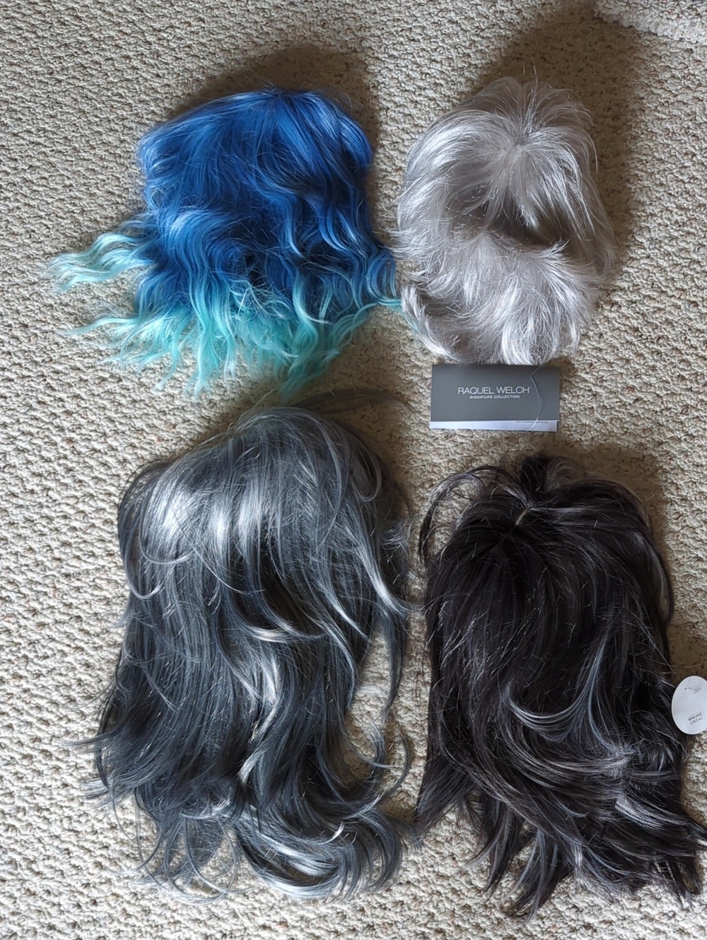 Women's Synthetic Hair Wigs- Blue, Silver, Gray, Salt And Pepper
